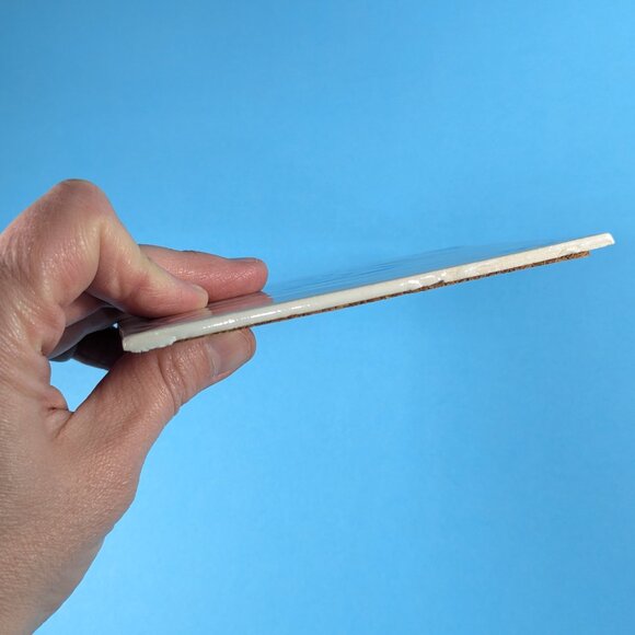 Handmade Winged Serpent tile, hand painted Delft Blue fantasy home decor trivet - Picture 6 of 7